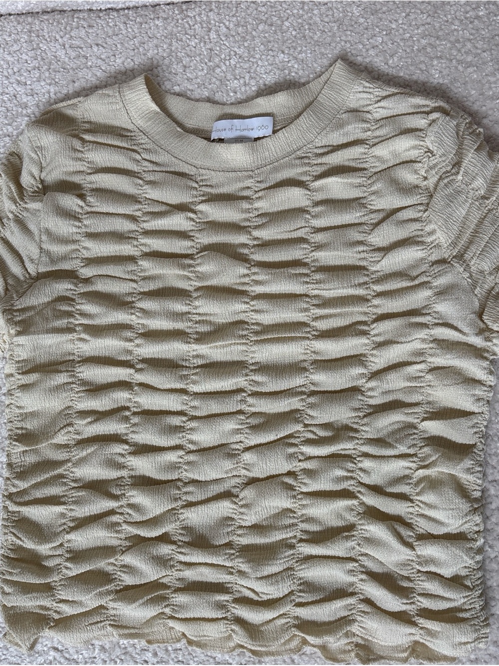 House of Harlow 1960 Pale Cream Textured Knit Top